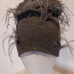 Feathered Knit Beanie